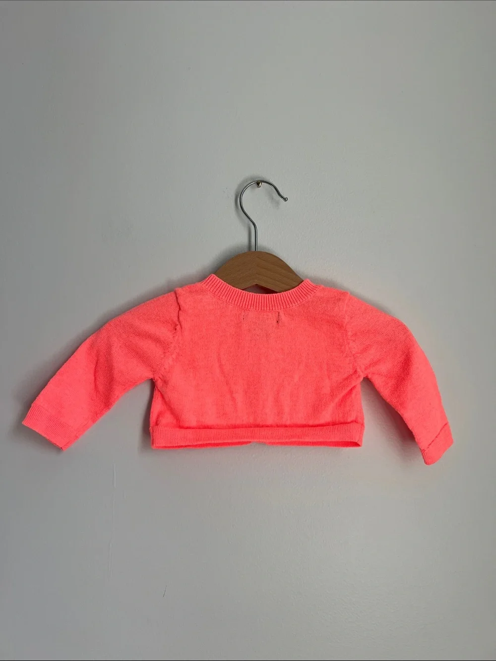 GAP | Baby Neon Coral Knit Cardigan Jacket Size 0-3 Months